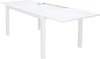 DEXTER---set-tavolo-160/240x90-struttura-e-piano-in-alluminio-compreso-di-8-sedute-Bianco-Milani-Home
