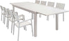 DEXTER---set-tavolo-160/240x90-struttura-e-piano-in-alluminio-compreso-di-8-sedute-Tortora-Milani-Home