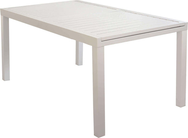 DEXTER---set-tavolo-160/240x90-struttura-e-piano-in-alluminio-compreso-di-8-sedute-Tortora-Milani-Home