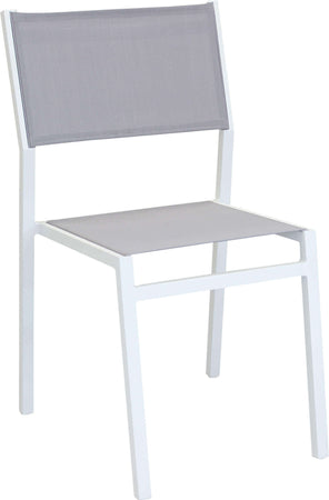 DEXTER---set-tavolo-200/300x100-struttura-e-piano-in-alluminio-compreso-di-8-sedute-Bianco-Milani-Home