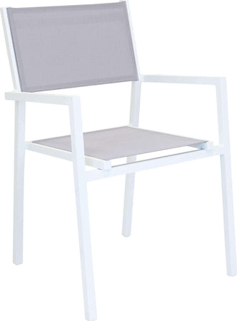 DEXTER---set-tavolo-200/300x100-struttura-e-piano-in-alluminio-compreso-di-8-sedute-Bianco-Milani-Home