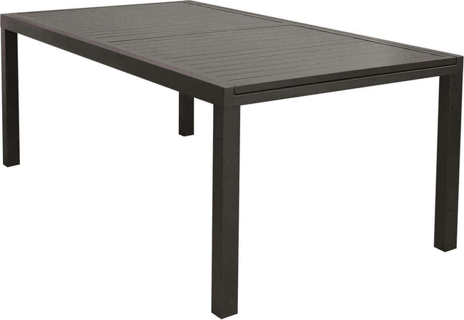 DEXTER---set-tavolo-200/300x100-struttura-e-piano-in-alluminio-compreso-di-8-sedute-Taupe-Milani-Home