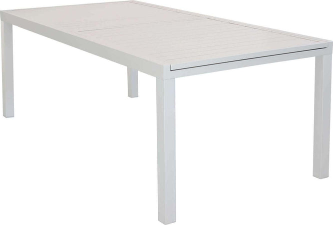 DEXTER---set-tavolo-200/300x100-struttura-e-piano-in-alluminio-compreso-di-8-sedute-Tortora-Milani-Home