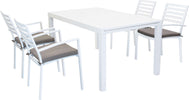 DEXTER---set-tavolo-da-giardino-allungabile-160/240x90-compreso-di-4-poltrone-in-alluminio-Bianco-Milani-Home