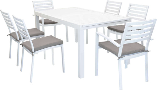 DEXTER---set-tavolo-da-giardino-allungabile-160/240x90-compreso-di-4-sedie-e-2-poltrone-in-alluminio-Bianco-Milani-Home