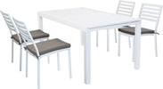 DEXTER---set-tavolo-da-giardino-allungabile-160/240x90-compreso-di-4-sedie-in-alluminio-Bianco-Milani-Home