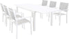 DEXTER---set-tavolo-da-giardino-allungabile-160/240x90-compreso-di-6-poltrone-in-alluminio-Bianco-Milani-Home