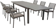 DEXTER---set-tavolo-da-giardino-allungabile-160/240x90-compreso-di-6-poltrone-in-alluminio-Taupe-Milani-Home