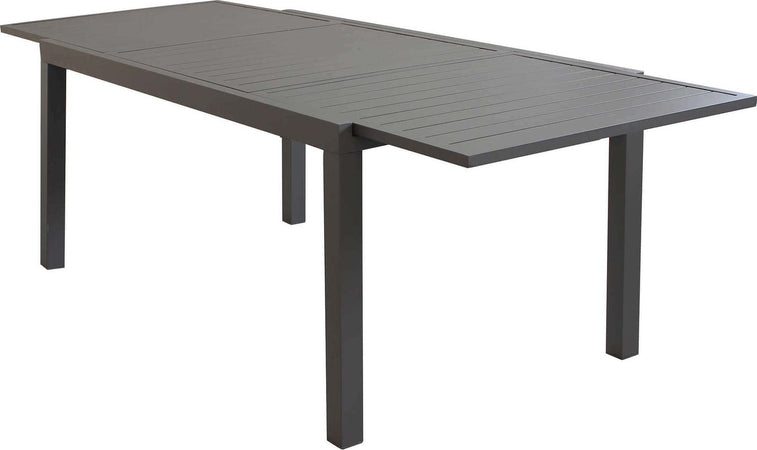 DEXTER---set-tavolo-da-giardino-allungabile-160/240x90-compreso-di-6-poltrone-in-alluminio-Taupe-Milani-Home