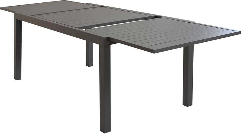 DEXTER---set-tavolo-da-giardino-allungabile-160/240x90-compreso-di-6-poltrone-in-alluminio-Taupe-Milani-Home