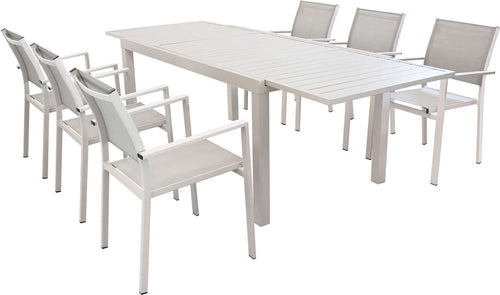 DEXTER---set-tavolo-da-giardino-allungabile-160/240x90-compreso-di-6-poltrone-in-alluminio-Tortora-Milani-Home