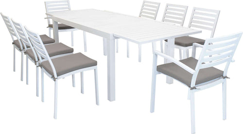 DEXTER---set-tavolo-da-giardino-allungabile-160/240x90-compreso-di-6-sedie-e-2-poltrone-in-alluminio-Bianco-Milani-Home