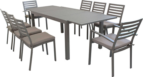 DEXTER---set-tavolo-da-giardino-allungabile-160/240x90-compreso-di-6-sedie-e-2-poltrone-in-alluminio-Taupe-Milani-Home