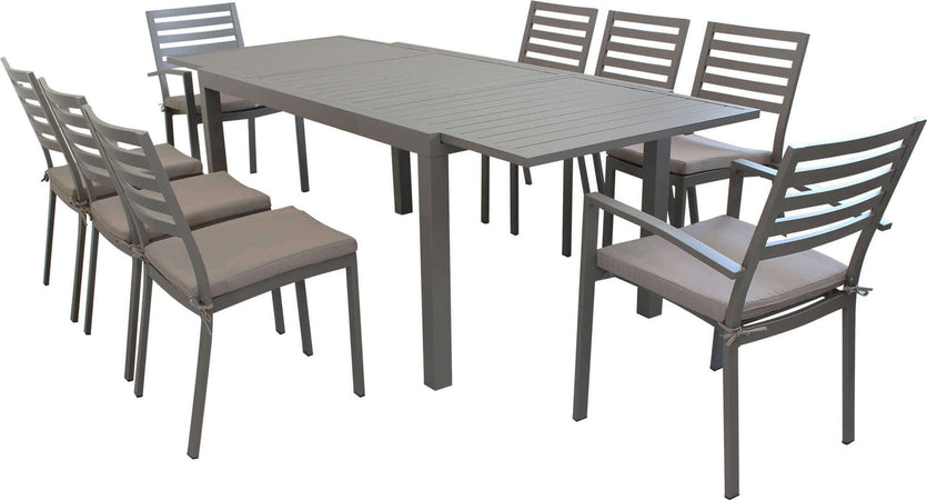 DEXTER---set-tavolo-da-giardino-allungabile-160/240x90-compreso-di-6-sedie-e-2-poltrone-in-alluminio-Taupe-Milani-Home