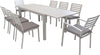 DEXTER - set tavolo da giardino allungabile 160/240x90 compreso di 6 sedie e 2 poltrone in alluminio Tortora