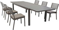 DEXTER---set-tavolo-da-giardino-allungabile-160/240x90-compreso-di-6-sedie-in-alluminio-Taupe-Milani-Home