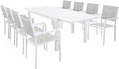 DEXTER---set-tavolo-da-giardino-allungabile-160/240x90-compreso-di-8-poltrone-in-alluminio-Bianco-Milani-Home