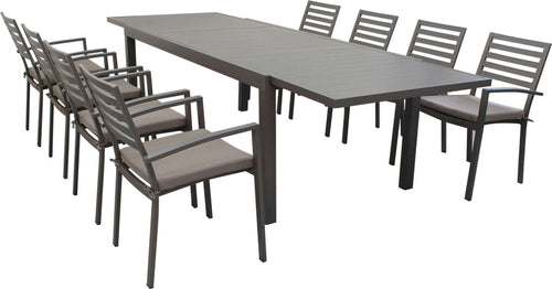 DEXTER---set-tavolo-da-giardino-allungabile-160/240x90-compreso-di-8-poltrone-in-alluminio-Taupe-Milani-Home