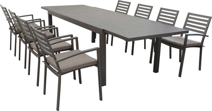 DEXTER---set-tavolo-da-giardino-allungabile-160/240x90-compreso-di-8-poltrone-in-alluminio-Taupe-Milani-Home
