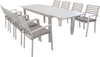 DEXTER - set tavolo da giardino allungabile 160/240x90 compreso di 8 poltrone in alluminio Tortora