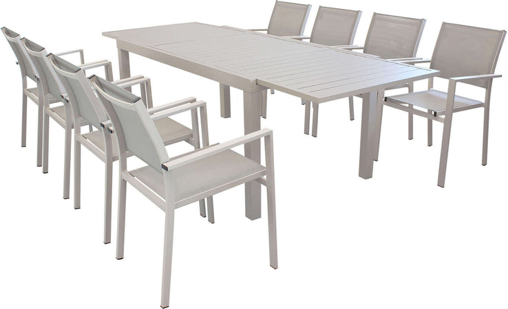 DEXTER---set-tavolo-da-giardino-allungabile-160/240x90-compreso-di-8-poltrone-in-alluminio-Tortora-Milani-Home