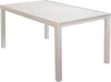 DEXTER - set tavolo da giardino allungabile 160/240x90 compreso di 8 poltrone in alluminio Tortora