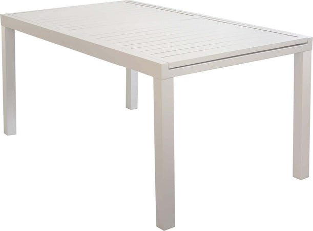 DEXTER - set tavolo da giardino allungabile 160/240x90 compreso di 8 poltrone in alluminio Tortora