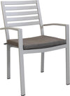 DEXTER - set tavolo da giardino allungabile 160/240x90 compreso di 8 poltrone in alluminio Tortora