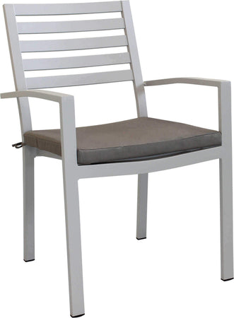 DEXTER - set tavolo da giardino allungabile 160/240x90 compreso di 8 poltrone in alluminio Tortora