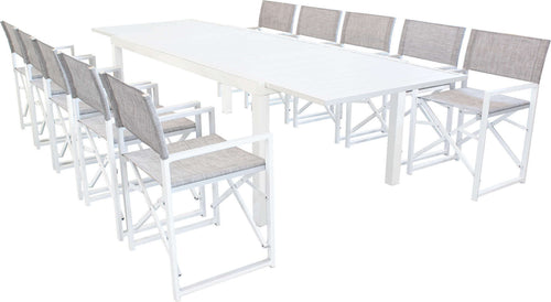 DEXTER---set-tavolo-da-giardino-allungabile-200/300x100-compreso-di-10-poltrone-in-alluminio-Bianco-Milani-Home