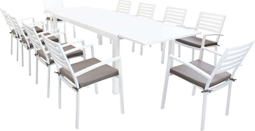 DEXTER---set-tavolo-da-giardino-allungabile-200/300x100-compreso-di-10-poltrone-in-alluminio-Bianco-Milani-Home