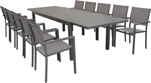 DEXTER---set-tavolo-da-giardino-allungabile-200/300x100-compreso-di-10-poltrone-in-alluminio-Taupe-Milani-Home