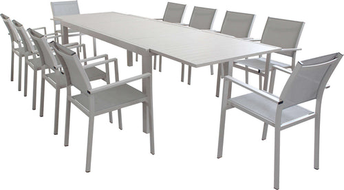 DEXTER---set-tavolo-da-giardino-allungabile-200/300x100-compreso-di-10-poltrone-in-alluminio-Tortora-Milani-Home