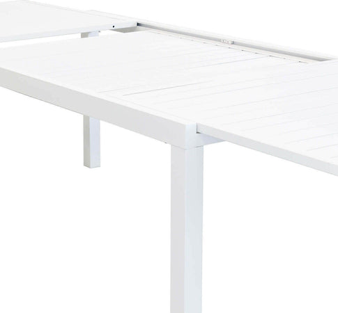 DEXTER---set-tavolo-da-giardino-allungabile-200/300x100-compreso-di-6-poltrone-in-alluminio-Bianco-Milani-Home