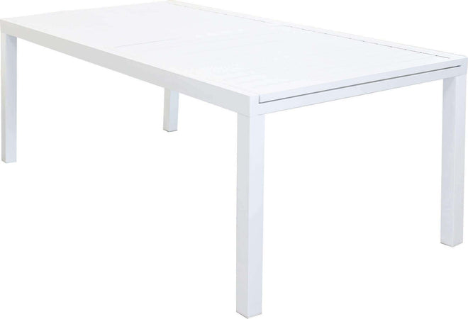 DEXTER---set-tavolo-da-giardino-allungabile-200/300x100-compreso-di-6-poltrone-in-alluminio-Bianco-Milani-Home