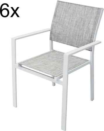 DEXTER---set-tavolo-da-giardino-allungabile-200/300x100-compreso-di-6-poltrone-in-alluminio-Bianco-Milani-Home