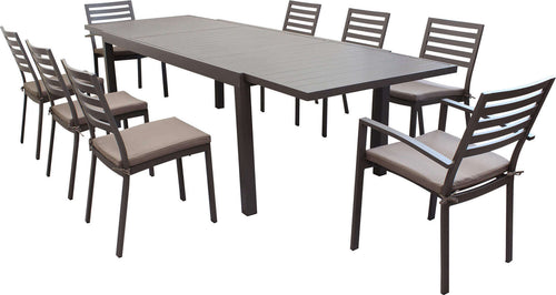 DEXTER---set-tavolo-da-giardino-allungabile-200/300x100-compreso-di-6-sedie-e-2-poltrone-in-alluminio-Taupe-Milani-Home
