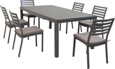 DEXTER---set-tavolo-da-giardino-allungabile-200/300x100-compreso-di-6-sedie-in-alluminio-Taupe-Milani-Home