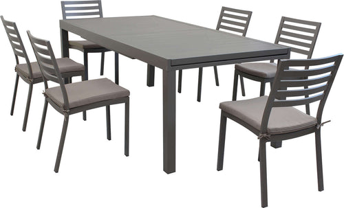 DEXTER---set-tavolo-da-giardino-allungabile-200/300x100-compreso-di-6-sedie-in-alluminio-Taupe-Milani-Home