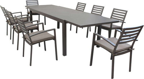 DEXTER---set-tavolo-da-giardino-allungabile-200/300x100-compreso-di-8-poltrone-in-alluminio-Taupe-Milani-Home