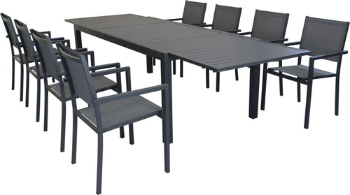 DEXTER---set-tavolo-da-giardino-allungabile-in-alluminio-200/300x100-compreso-di-8-poltrone-in-alluminio-e-textilene-Antracite-Milani-Home