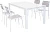 DEXTER---set-tavolo-giardino-rettangolare-allungabile-160/240x90-con-4-sedie-in-alluminio-bianco-e-textilene-da-esterno-Bianco-Milani-Home