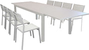 DEXTER---set-tavolo-giardino-rettangolare-allungabile-200/300x100-con-8-sedie-in-alluminio-e-textilene-tortora-da-esterno-Tortora-Milani-Home