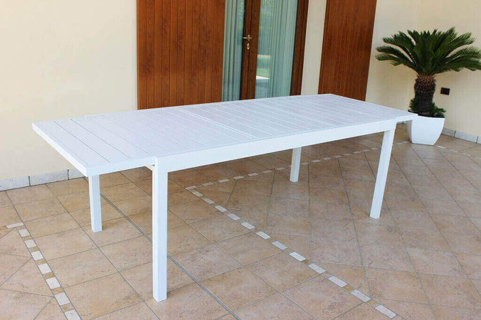 DEXTER---tavolo-da-giardino-allungabile-in-alluminio-160/240x90-Bianco-Milani-Home