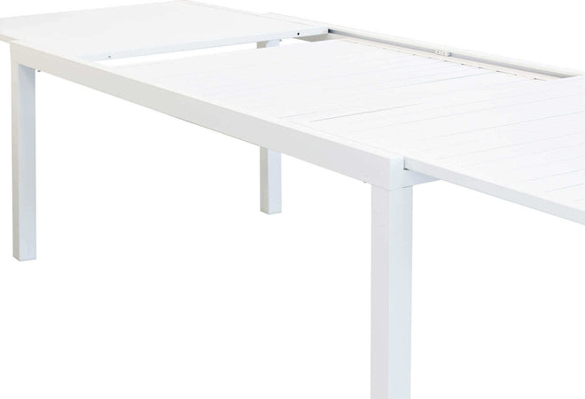 DEXTER---tavolo-da-giardino-allungabile-in-alluminio-200/300x100-Bianco-Milani-Home