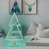 Abete triangolare luminoso con led multicolor e base in legno decorazione natalizia