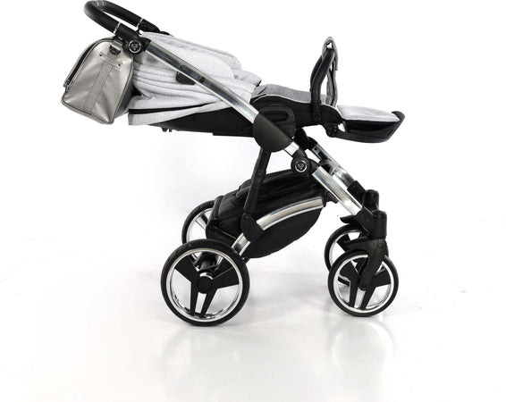 Diamond Shine 3 in 1 Ecopelle / Tessuto Grigio Glitter Navicella Silver / Telaio Cromato Prima infanzia/Passeggini carrozzine e accessori/Passeggini e carrozzine/Sistemi modulari La Casa Del Bebè - Napoli, Commerciovirtuoso.it