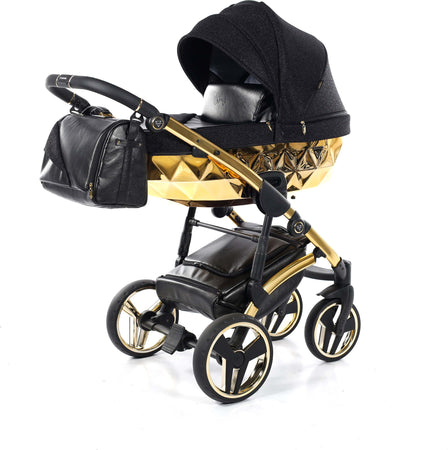 Diamond Shine 3 in 1 Ecopelle / Tessuto Nero Glitter Navicella e Telaio Oro Giallo Prima infanzia/Passeggini carrozzine e accessori/Passeggini e carrozzine/Sistemi modulari La Casa Del Bebè - Napoli, Commerciovirtuoso.it