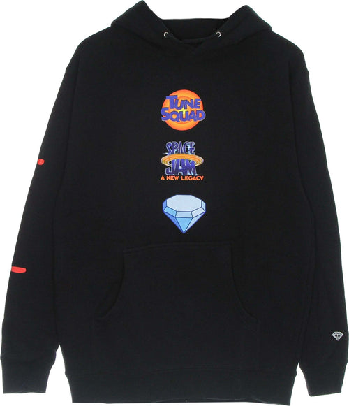 DIAMOND-SUPPLY-Felpa-Cappuccio-Uomo-Hook-Shot-Hoodie-X-Space-Jam-2-Black-da-uomo