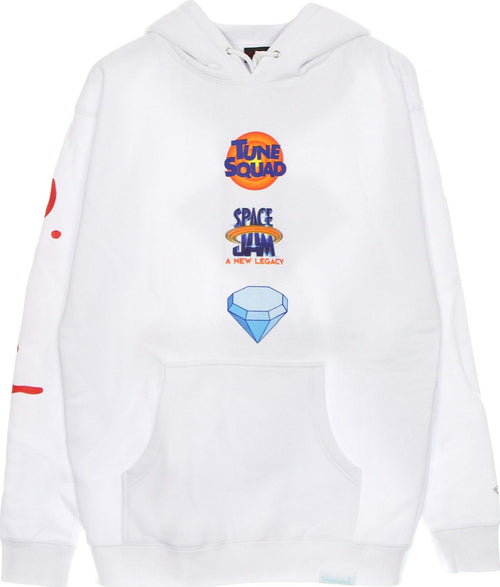 DIAMOND-SUPPLY-Felpa-Cappuccio-Uomo-Hook-Shot-Hoodie-X-Space-Jam-2-White-da-uomo